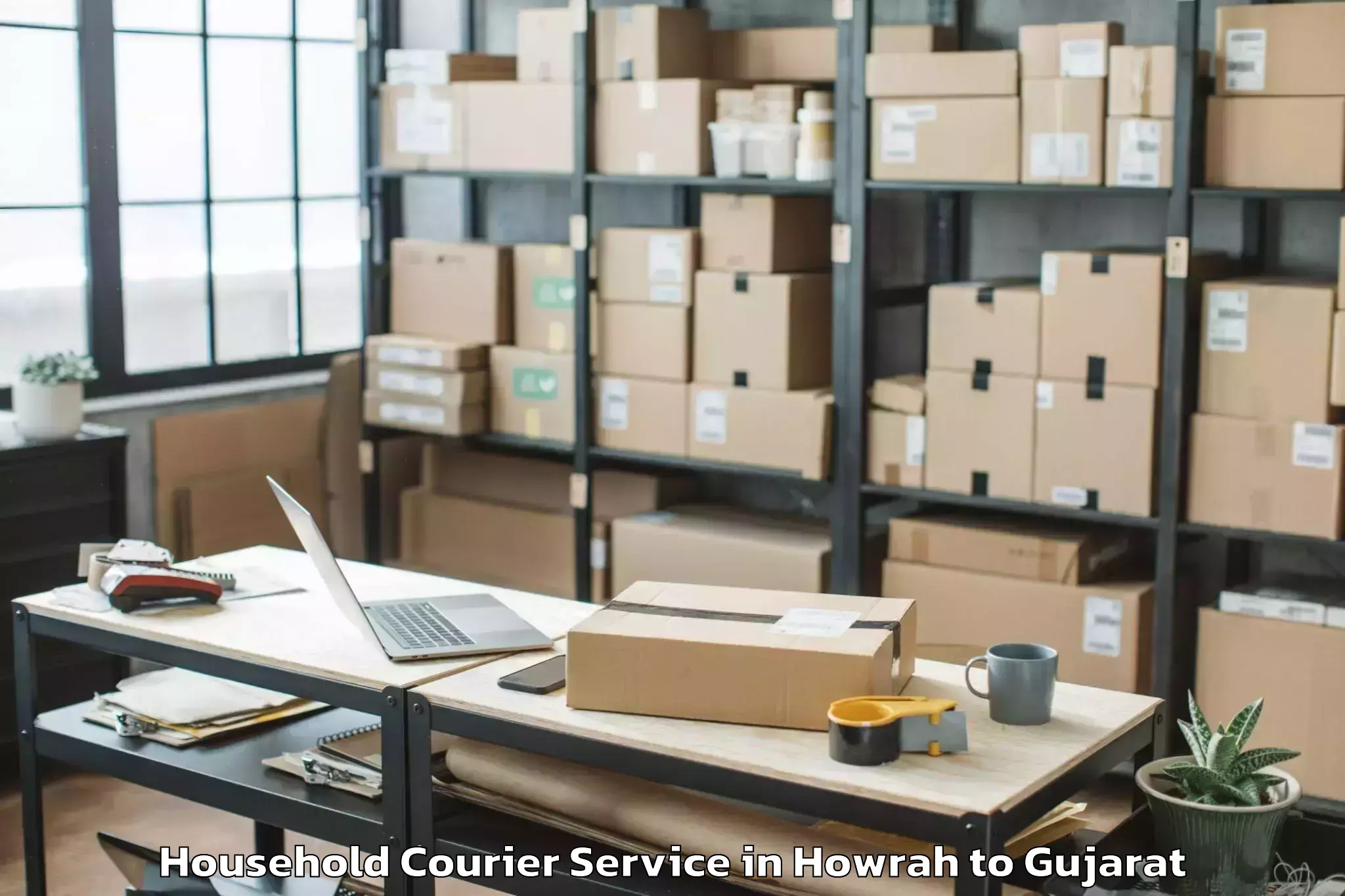 Trusted Howrah to Kutiyana Household Courier